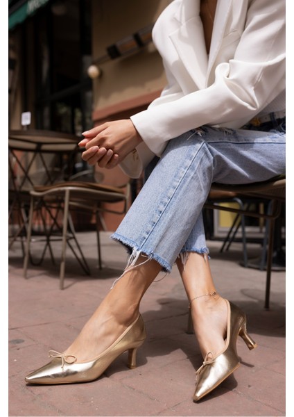 Maxy Kadin Bej Ten Babet Tarzi Yumusak Topuklu Ayakkabi