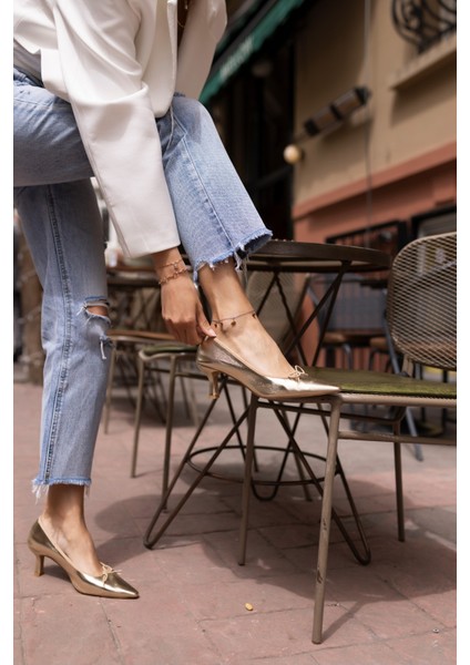 Maxy Kadin Bej Ten Babet Tarzi Yumusak Topuklu Ayakkabi