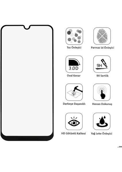 Samsung Galaxy A07 Ekran Koruyucu 9d Tam Kaplama Cam Siyah modelleri