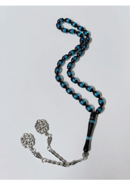 Parlament Mavisi Sürmeli Sıkma Kehribar Tesbih indirimleri