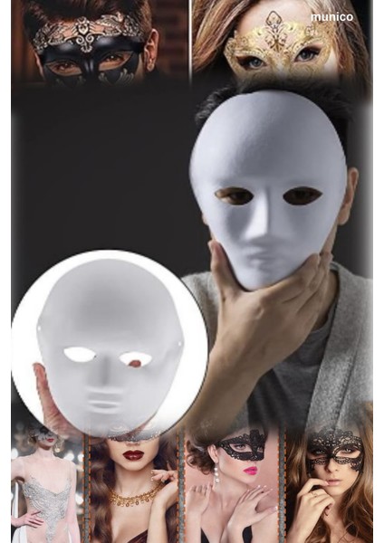 Boyanabilir Beyaz Maske Fantezi Lastik Aparatlı | Kostüm Partileri ve Sanatsal Etkinlikler fırsatları