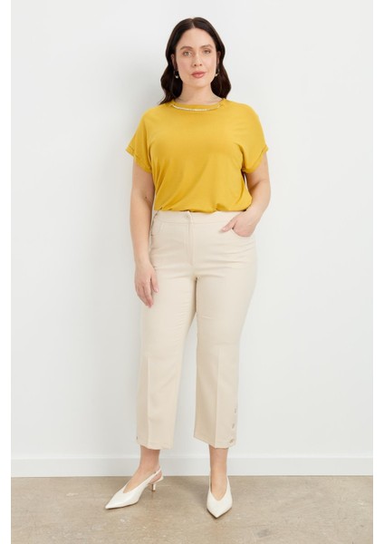 Büyük Beden Hürrem Pantolon-Taş