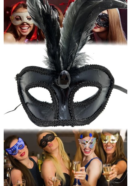 2 Adet Siyah Rugan Kaplama Parti Maskesi – Tüylü Tasarım, 18X20 cm | Şık ve Göz Alıcı Aksesuar indirimleri