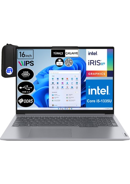 Thinkbook 16 G6 Irl 21KH001ETREP7 I5-1335U 64 GB Ram 1tb SSD WIN11 Pro 16" Wuxga + Elektropasaj Çanta