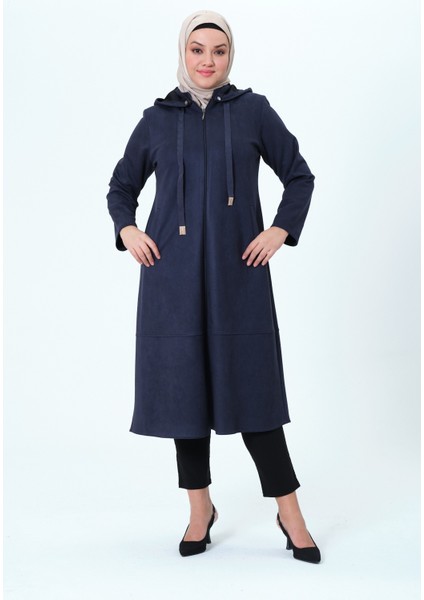 Bilgenaz Kadın Büyük Beden Süet Kumaş Ara Boy Mevsimlik Kap modelleri
