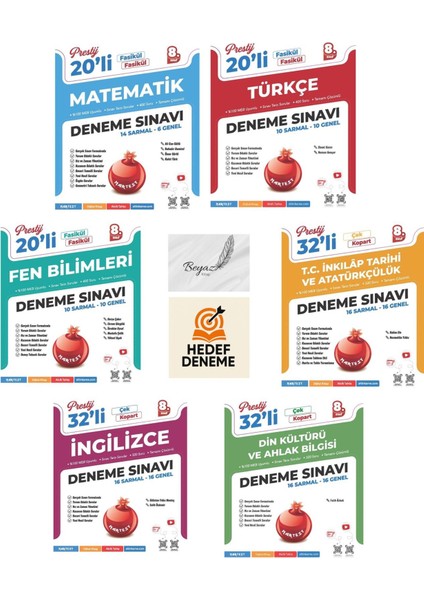 Nartest 8.sınıf Prestij Tüm Dersler Deneme Seti (6 Kaynak) Hedef Deneme