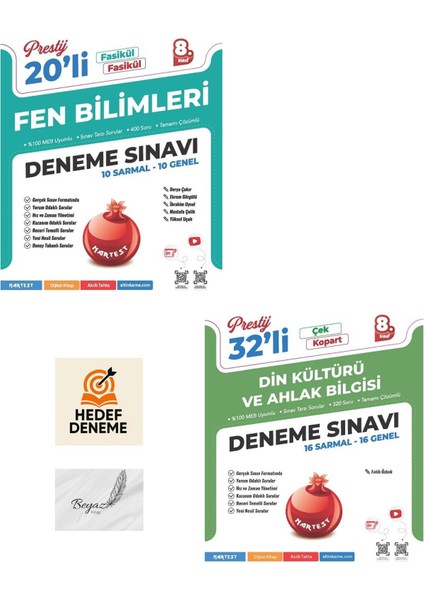 Nartest 8.sınıf Prestij Fen Bilimleri Din Kültürü Deneme Hedef Deneme