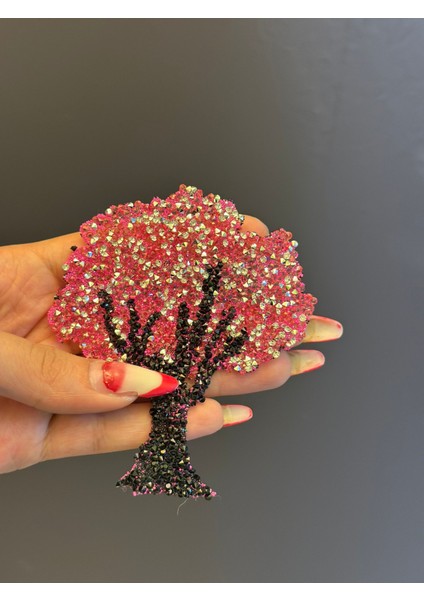 Ütü Ile Yapışan Taş Işleme Ağaç Arma Dikiş Aplike 10X8 cm