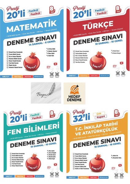 Nartest 8.sınıf Prestij Matematik Türkçe Fen Inkılap Deneme Hedef Deneme