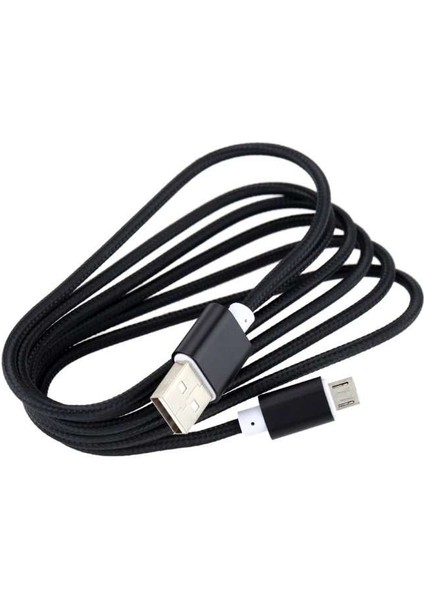Micro USB Data ve Şarj Kablosu 1m Örgü -Siyah fiyatları