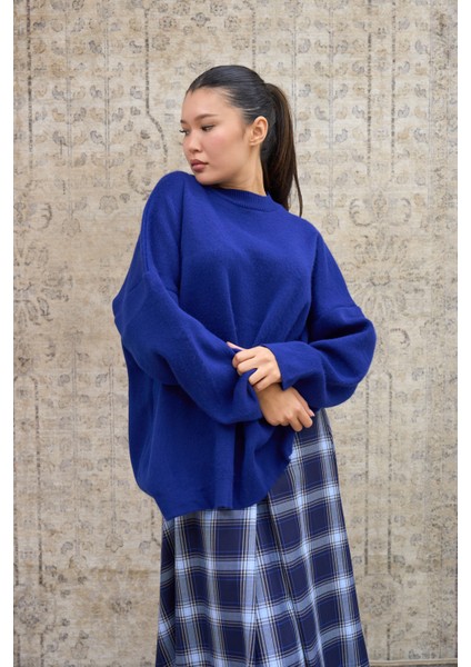 Mavi Salaş Triko Kazak modelleri