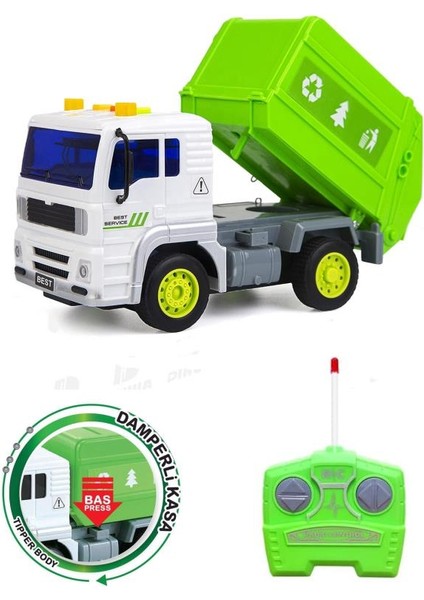 Pilli Işıklı Sesli Kumandalı Oyuncak Full Fonksiyon Araba Iş Makinesi Çöp Kamyonu fiyatları