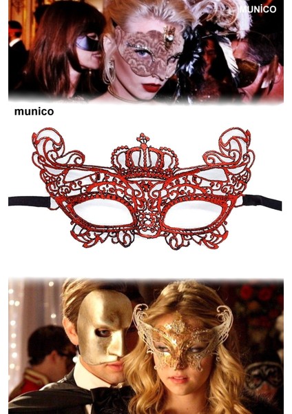 3 Adet Dantel Örgü Kırmızı Maske – Konforlu ve Zarif Tasarım | Bride ve After Parti Için Ideal modelleri