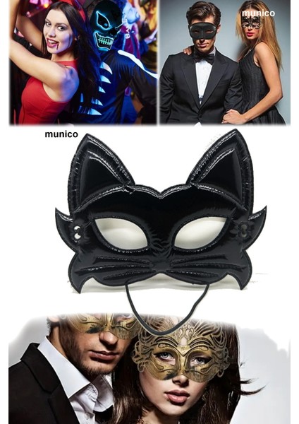 Siyah Kumaş Kedi Maskesi Eva Destekli, Lastikli | 19X15 cm Yetişkin ve Çocuk Uyumu Sexy Maske indirimleri