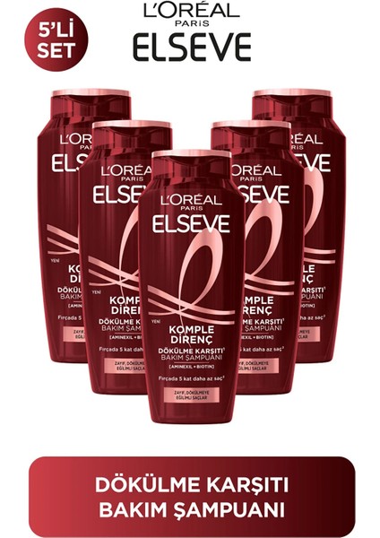 5'li L'oréal Paris Elseve Komple Direnç Dökülme Karşıtı Bakım Şampuanı 400 ml