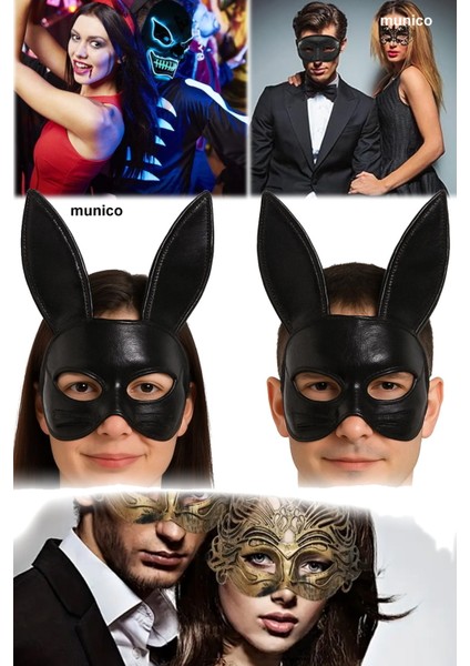 Yumuşak Kumaş Tavşan Maskesi – Siyah Renk, 19X15 cm | Maskeli Parti ve Kostüm Için Ideal indirimleri