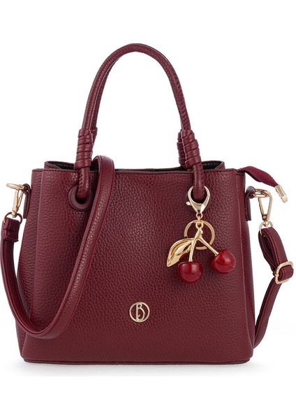 Logo Detaylı Bordo Kadın El Çantası Riv 145-R
