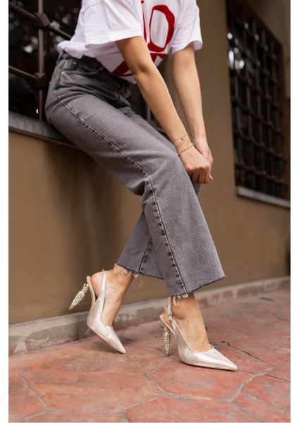 Chiado Kadın Altın Gold Özel Taşli Ökçe Topuklu Ayakkabi fiyatları