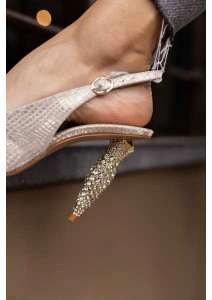 Chiado Kadın Altın Gold Özel Taşli Ökçe Topuklu Ayakkabi indirimleri