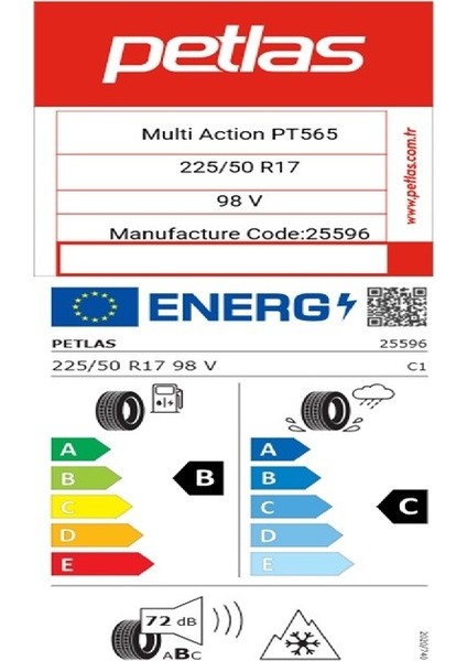 225/50 R17 Tl 98V Reınf. Multı Actıon PT565 Oto 4 Mevsim Lastiği (Üretim TARIHI:2025) fiyatları