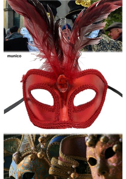 Kırmızı Rugan Parti Maskesi – Tüylü, Lastikli Hallowen Maskeli Balo ve Kostüm Aksesuarı fiyatları