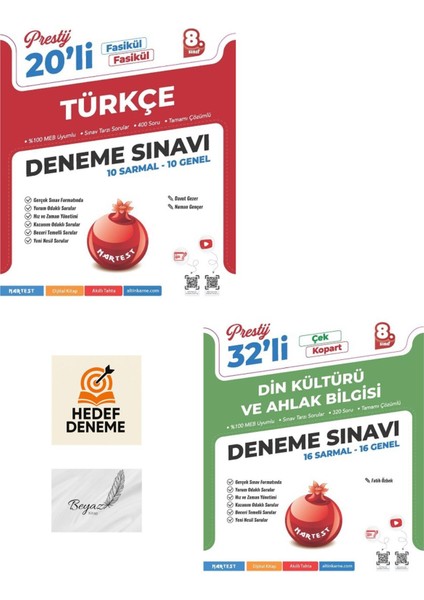 Nartest 8.sınıf Prestij Türkçe Din Kültürü Deneme Hedef Deneme