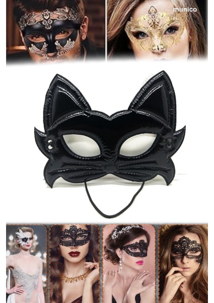 3 Adet Siyah Kumaş Kedi Maskesi Eva Destekli, Lastikli | 19X15 cm Yetişkin ve Çocuk Uyumu Sexy Maske fırsatları