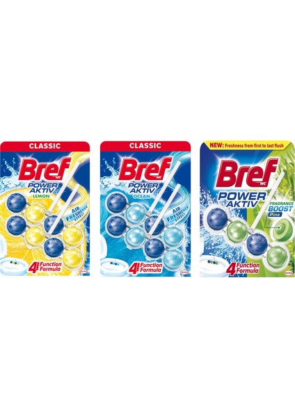 Power Aktiv Wc Temizleyici Blok 2'li Okyanus - Limon ve Çam 3 Lü Set