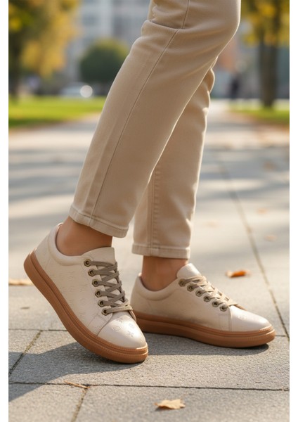Krem Kadın Günlük Ayakkabı PC-55071 Z