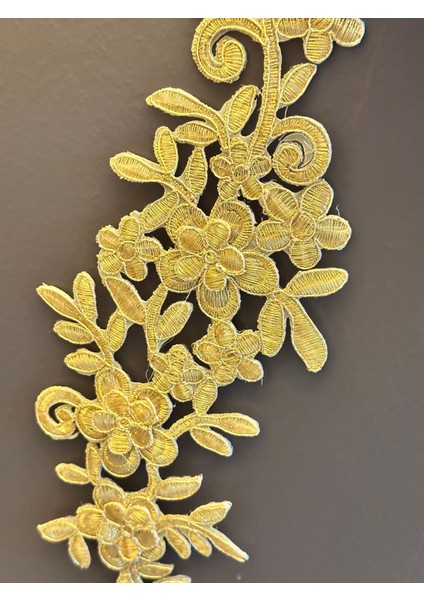 Ütü Ile Yapışan Varaklı Çiçek Sarmaşık Dikiş Aksesuarı Aplike 30X12 cm modelleri