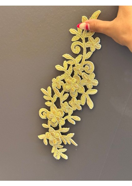 Ütü Ile Yapışan Varaklı Çiçek Sarmaşık Dikiş Aksesuarı Aplike 30X12 cm fırsatları