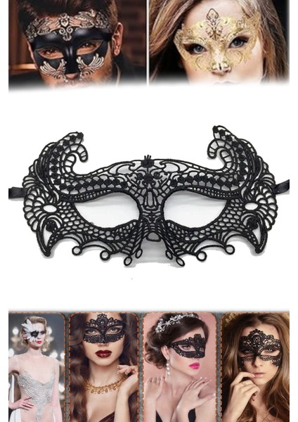 Siyah Renk Dantel Maske – Hafif Yapılı, Şık ve Dayanıklı | Balo ve Düğün Aksesuarı fiyatları
