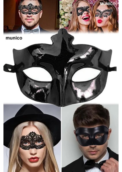 2 Adet Siyah Masquerade Göz Maskesi Yumuşak Şeritli, Ergonomik Tasarım Kostüm ve Balo Partileri Için fırsatları