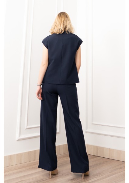 Verev Kesim Kruvaze Kapama Deteylı Yelek Pantolon Takım 1284 fiyatları