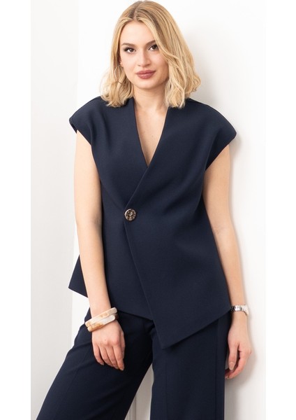 Verev Kesim Kruvaze Kapama Deteylı Yelek Pantolon Takım 1284 fırsatları