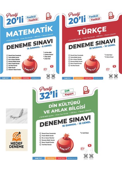Nartest 8.sınıf Prestij Matematik Türkçe Din Kültürü Deneme Hedef Deneme