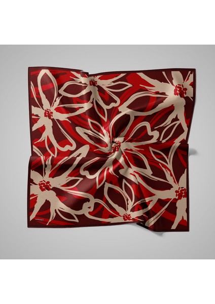 Naturel Eşarp | Çizgisel Papatya