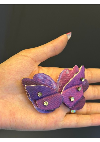 3 Boyutlu Taşlı Mor Kelebek Arma 8x6 cm fiyatları