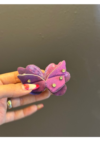 3 Boyutlu Taşlı Mor Kelebek Arma 8x6 cm fırsatları