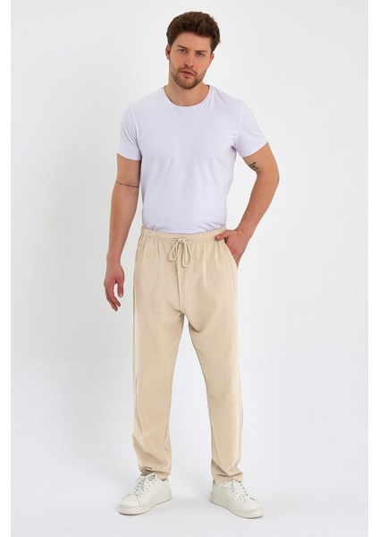 Erkek Büyük Beden %100 Pamuk Keten Görünümlü Pantolon E206-59 modelleri