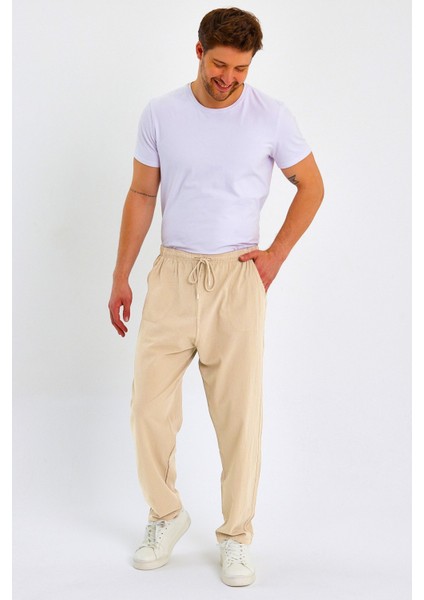 Erkek Büyük Beden %100 Pamuk Keten Görünümlü Pantolon E206-59 fırsatları