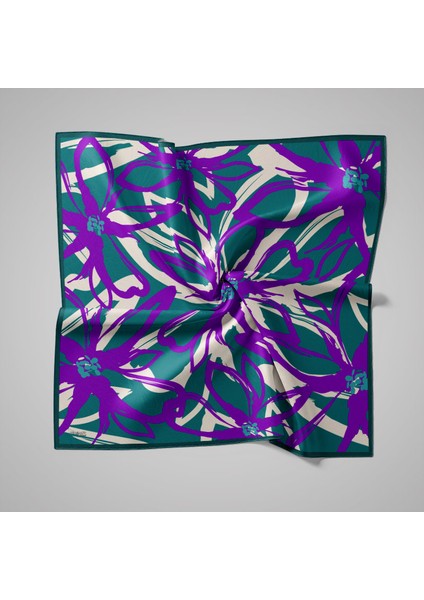 Naturel Eşarp | Çizgisel Papatya