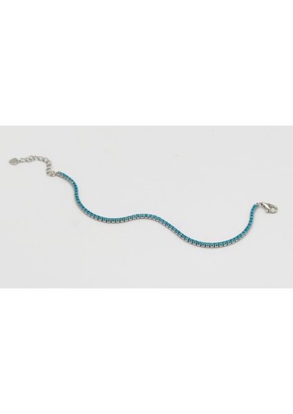 925 Gümüş Mavi Su Yolu Bileklik