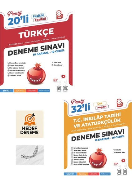 Nartest 8.sınıf Prestij Türkçe Inkılap Tarihi Deneme Hedef Deneme