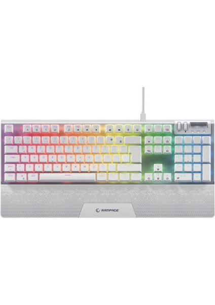 Rampage Carbon Beyaz Rgb Q Gaming Oyuncu Klavye Bilek Destekli Red Switch