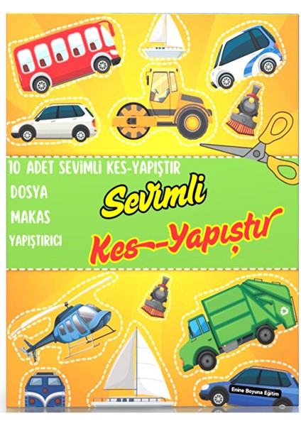 Sevimli Kes Yapıştır Seti (10 Adet Kes-Yapıştır Kağıdı)