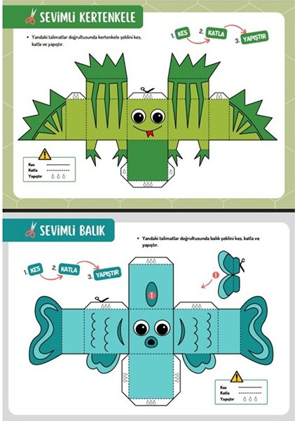 Sevimli Kes Yapıştır Seti (10 Adet Kes-Yapıştır Kağıdı) fiyatları