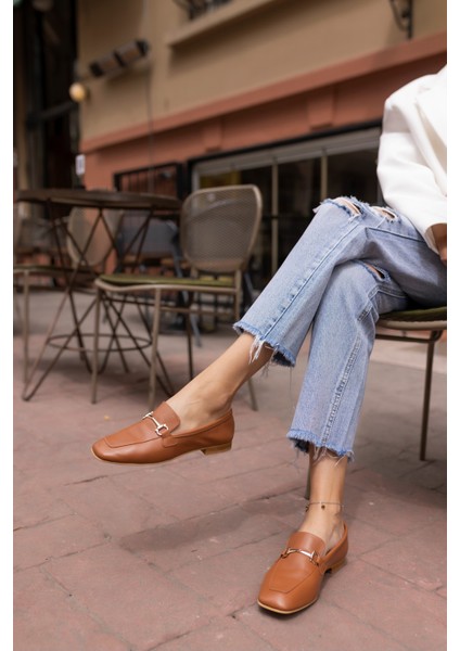 Novay Kadın Bej Gerçek Deri Loafer Babet fiyatları