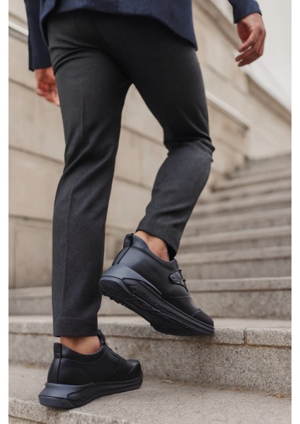 GR0410 Hakiki Deri Çift Renk Uzun Taban Yeni Nesil Akıllı Bağcık Spor Yürüyüş Koşu Ayakkabısı