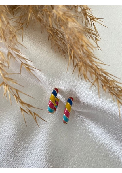 Xupıng Renkli Halka Çelik Küpe